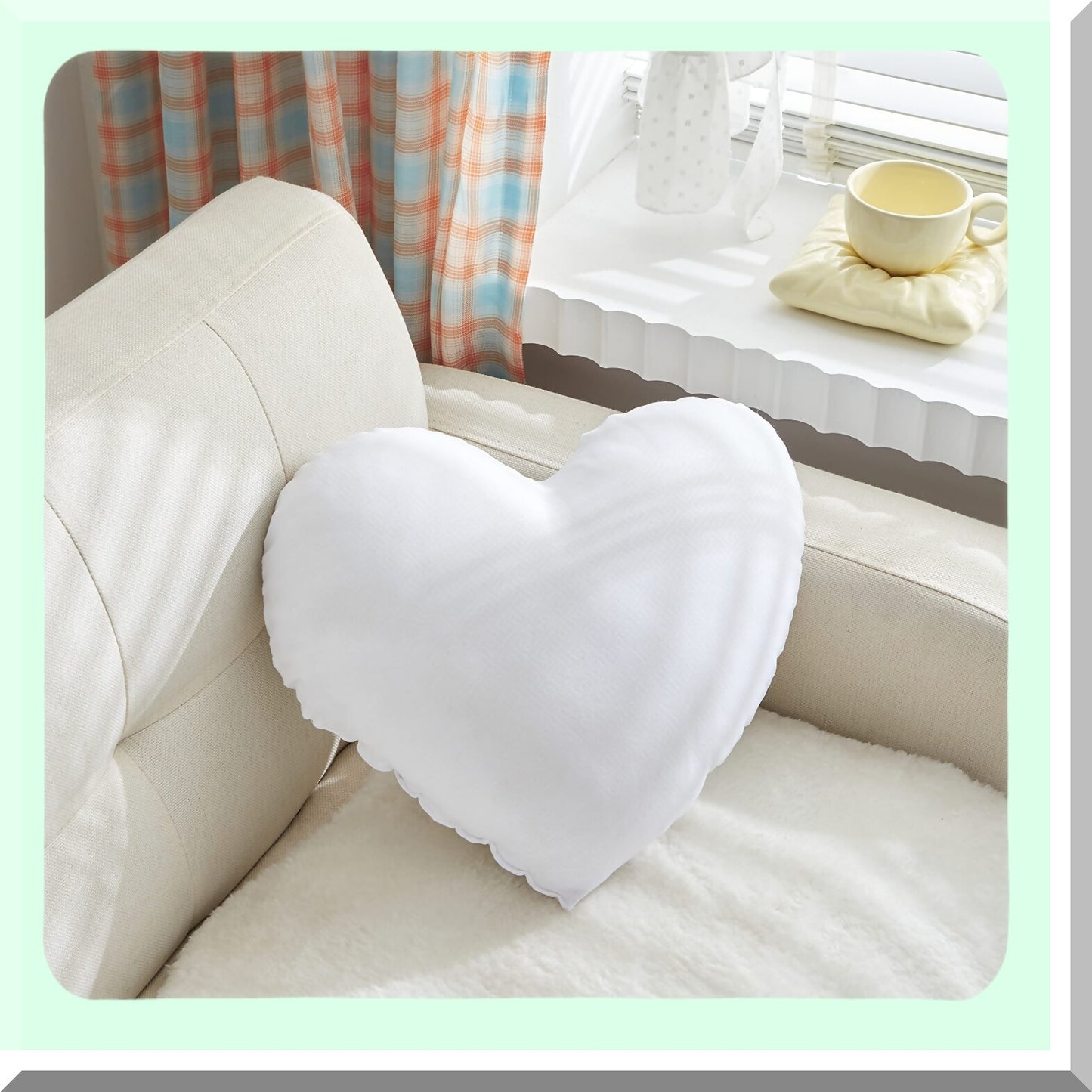 Fluffy Heart Shaggy Pillow - Valentine's Day Decorations - White Heart Shape Throw Pillow - 15.7X15.7 Inches - Decorative Pillow Cover and Insert