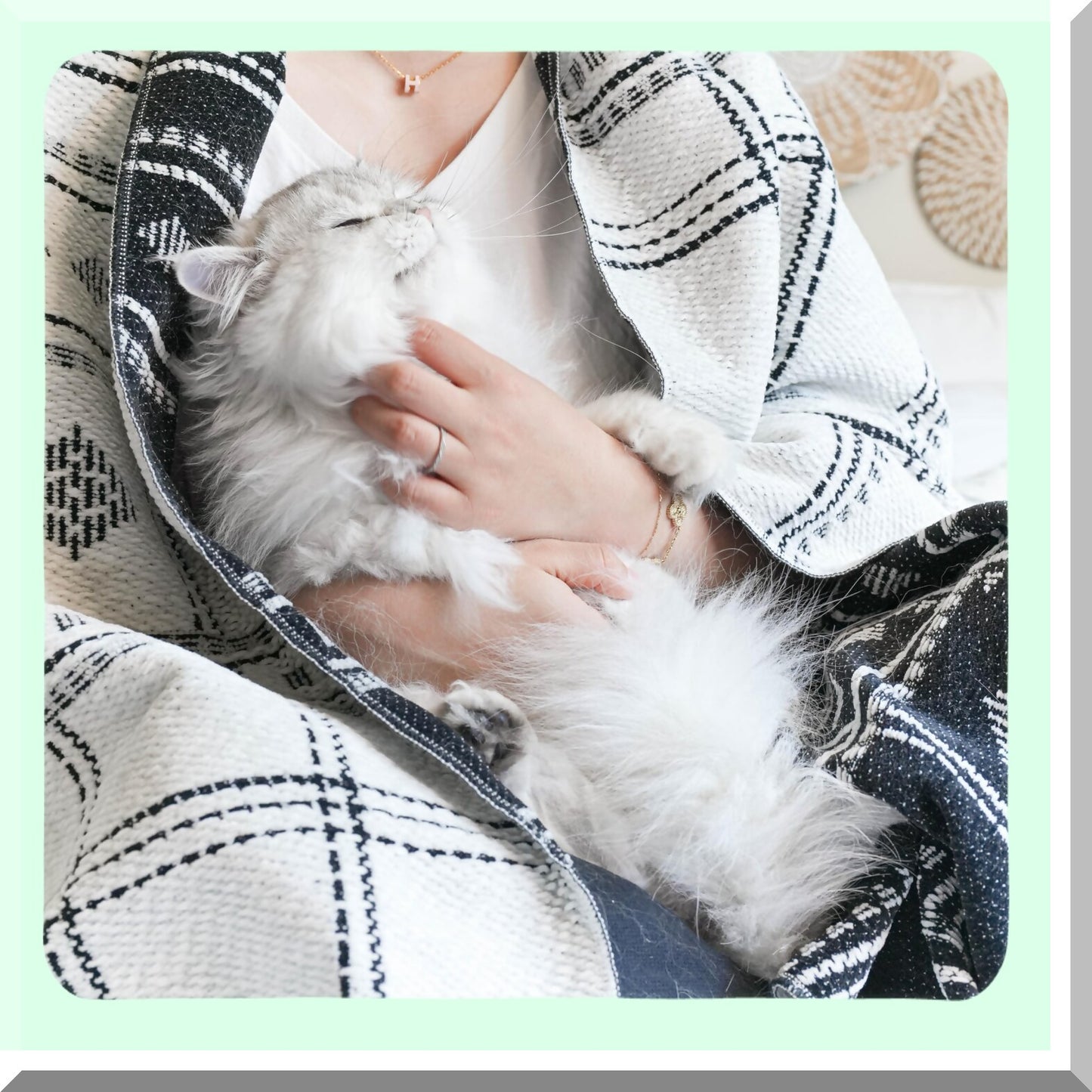 Boho Bliss Reversible Chenille Throw - Soft, Warm & Textured 55x65 Blanket for Couch & Bed