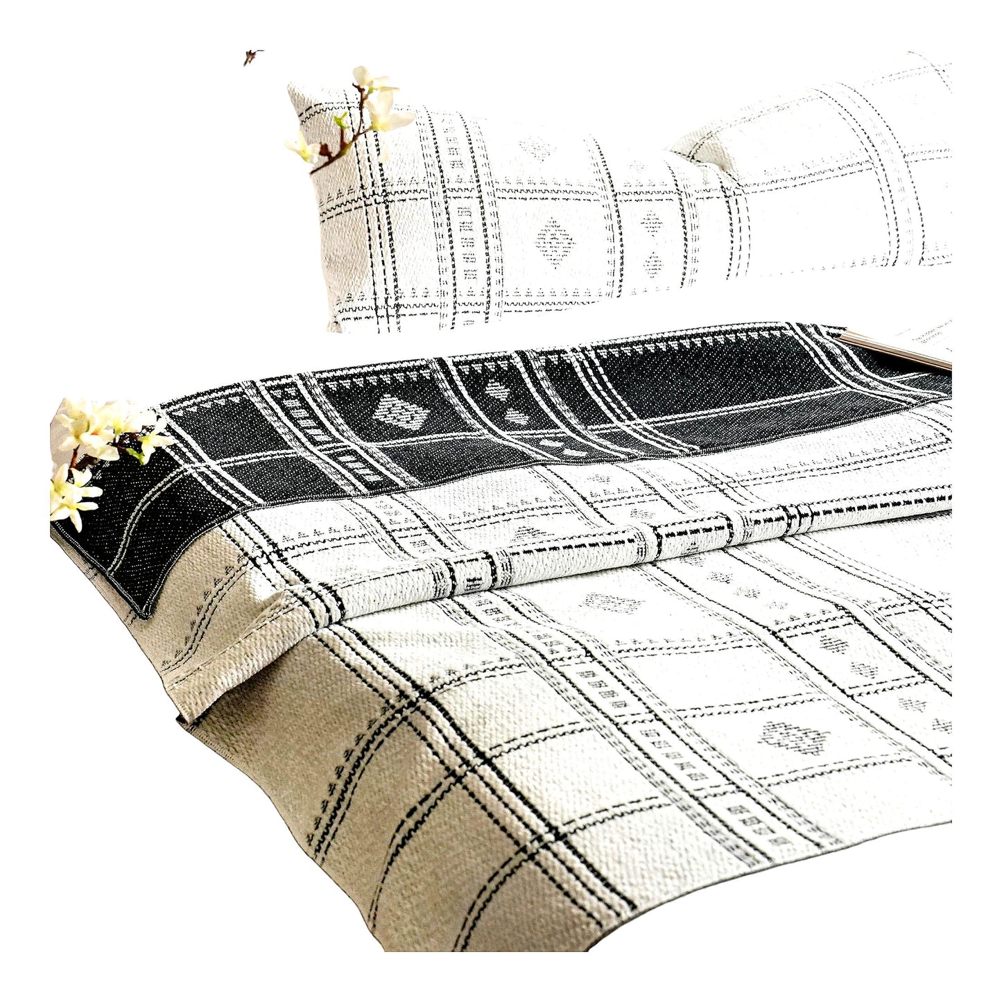 Boho Bliss Reversible Chenille Throw - Soft, Warm & Textured 55x65 Blanket for Couch & Bed