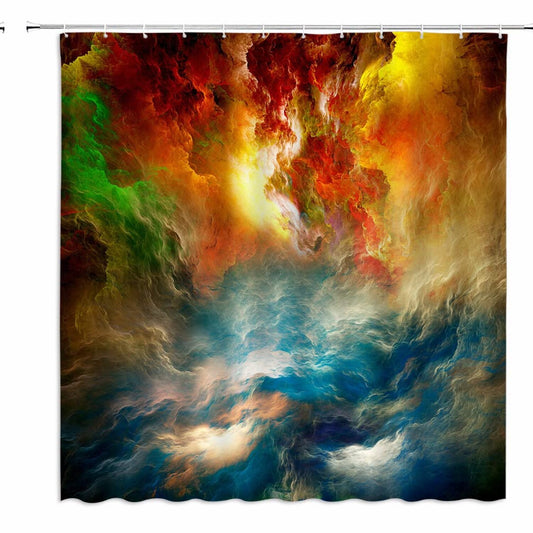 Colorful Watercolor Shower Curtain 70x70 inches
