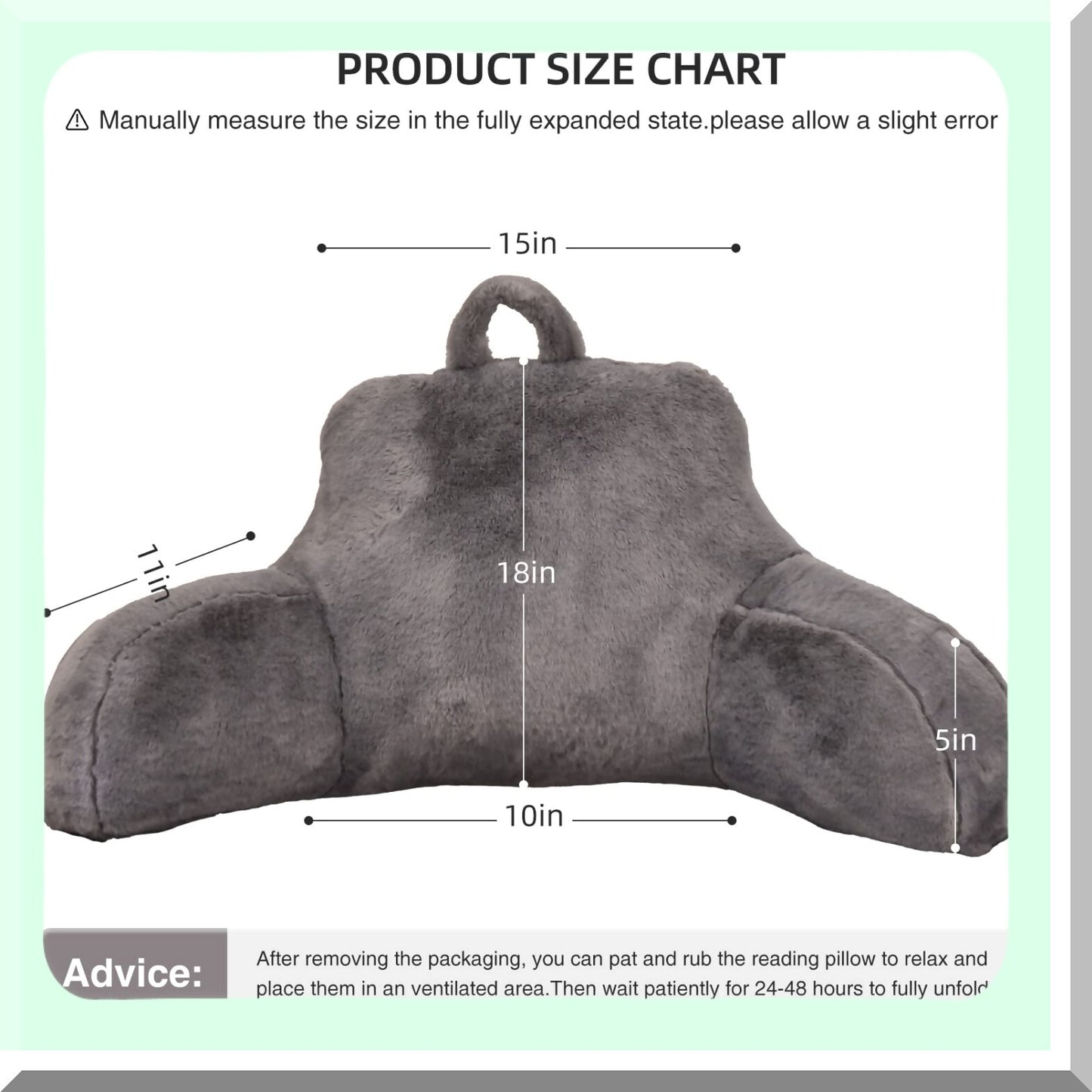 ComfortMax Restful Rabbit Pillow - Ultimate Support for Reading, Sitting Up, and Sleeping. Ideal for Adults, Teens, and Pregnancy. Grey Standard Size.