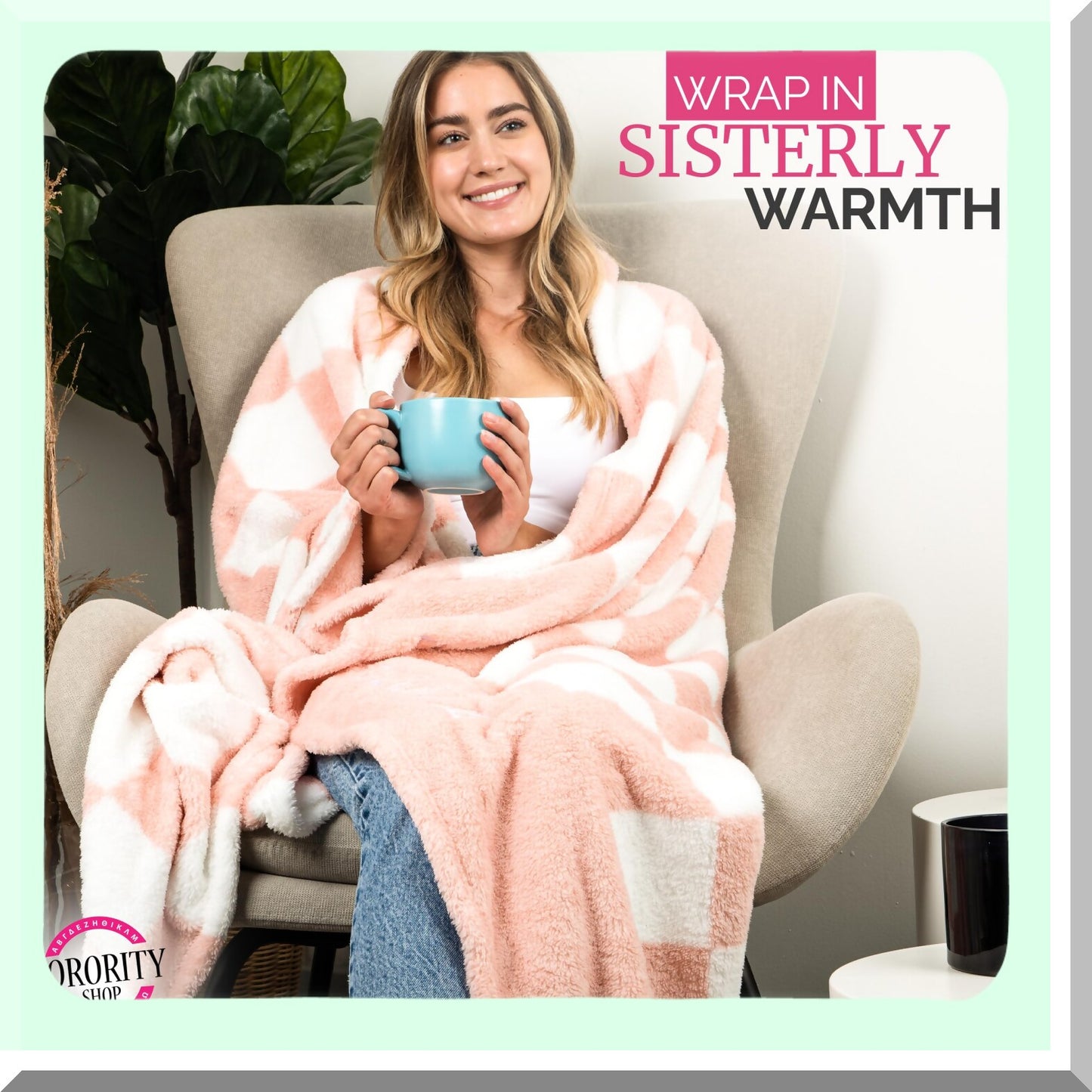 CozyCheck Deluxe Blanket - Soft, Stylish, and Comfortable Checkered Throw for Women, Ideal Big Little Gift, 50" x 62""