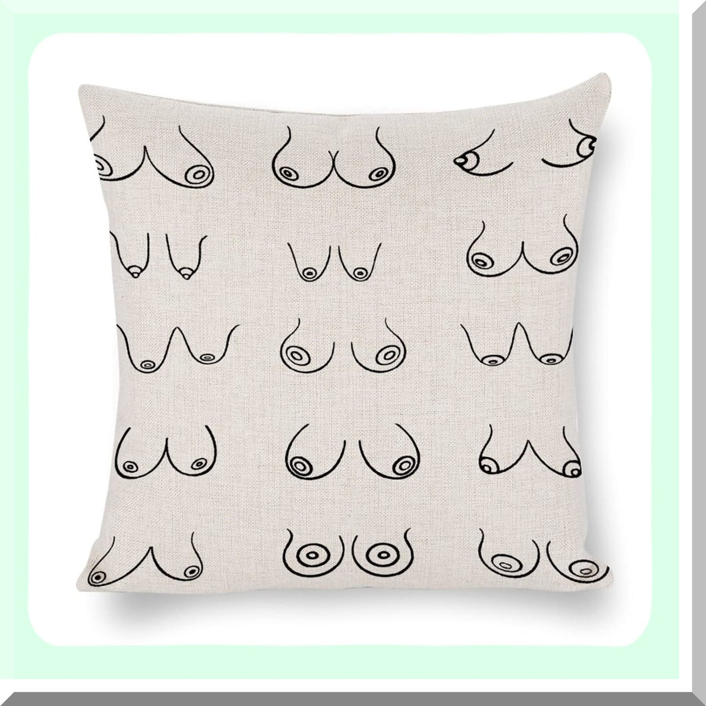Feminine Empowerment Linen Pillow Cover - Decorative Throw Cushion for Living Room & Bedroom - 18x18 Inches - Feminist Home Decor Accessory