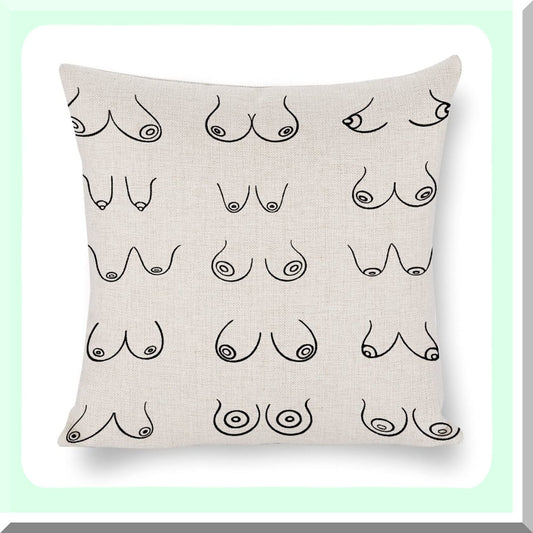 Feminine Empowerment Linen Pillow Cover - Decorative Throw Cushion for Living Room & Bedroom - 18x18 Inches - Feminist Home Decor Accessory