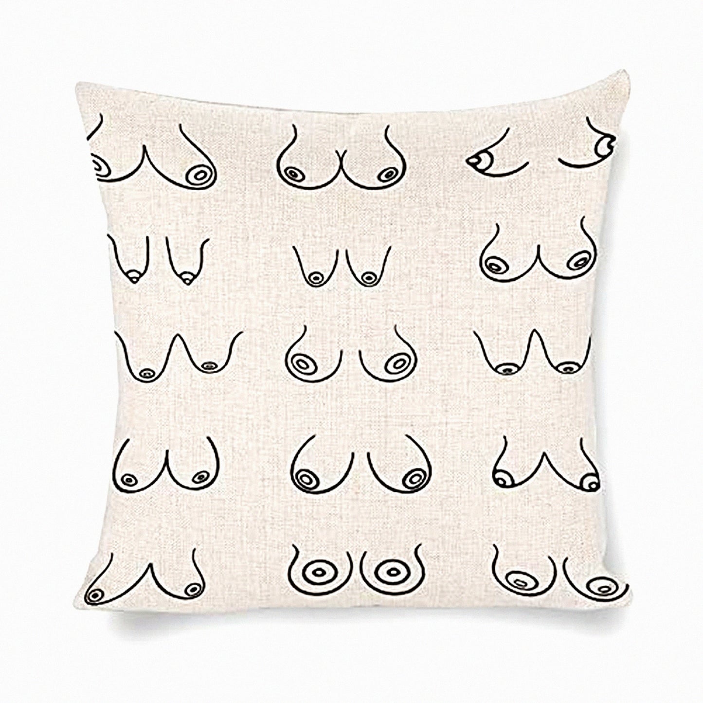 Feminine Empowerment Linen Pillow Cover - Decorative Throw Cushion for Living Room & Bedroom - 18x18 Inches - Feminist Home Decor Accessory