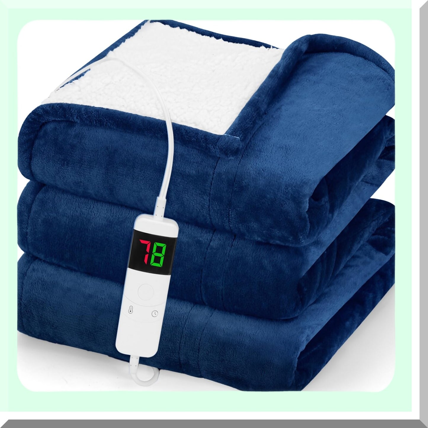 CozyWarm Electric Heated Throw - 50x62 Plush Sherpa Blanket with 10 Heat Levels & 5-Position Timer, Machine Washable