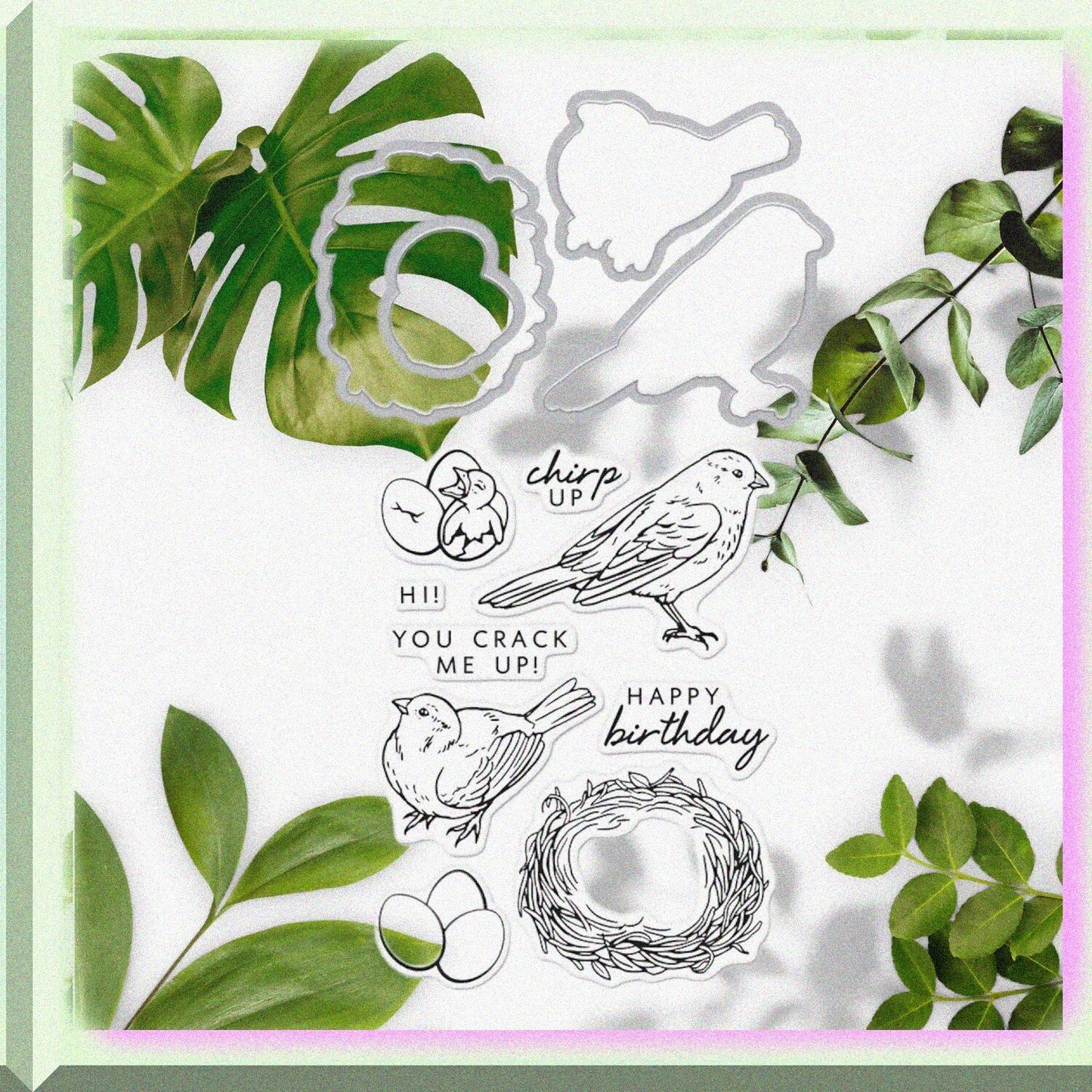 Clear Stamps with Frame Dies Set