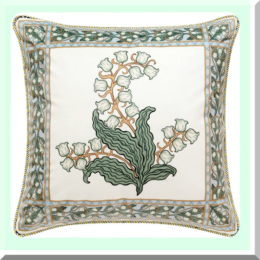 Velvet Floral Farmhouse Pillow Covers - Soft Square Throw Case for Couch Sofa Bed - Decorative Living Room Cushion Cover 18"X18"
