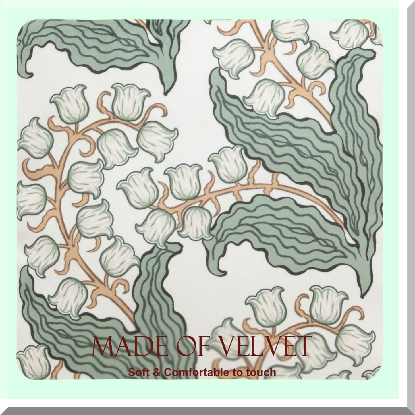 Velvet Floral Farmhouse Pillow Covers - Soft Square Throw Case for Couch Sofa Bed - Decorative Living Room Cushion Cover 18"X18"