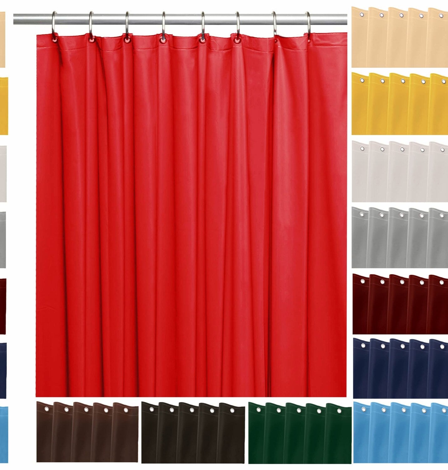 Heavy Vinyl Shower Curtain Liner 70x72 Red