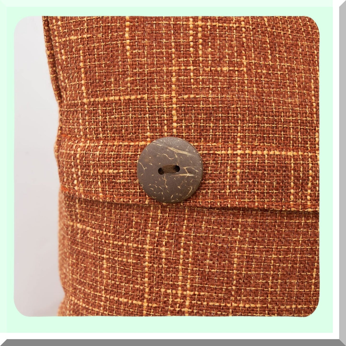 Vintage Farmhouse Linen Cushion Covers - Set of 2 Triple Button Decorative Throw Pillow Cases for Couch Sofa Bed - 18 x 18 Inch Rustic Pillowcase