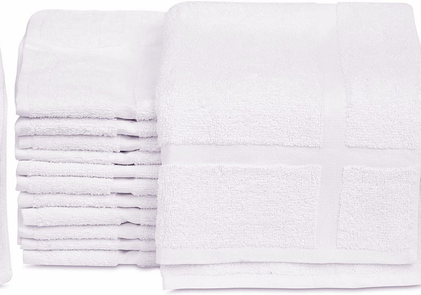 Cotton Blend White Hotel Bath Towels 12 Pack