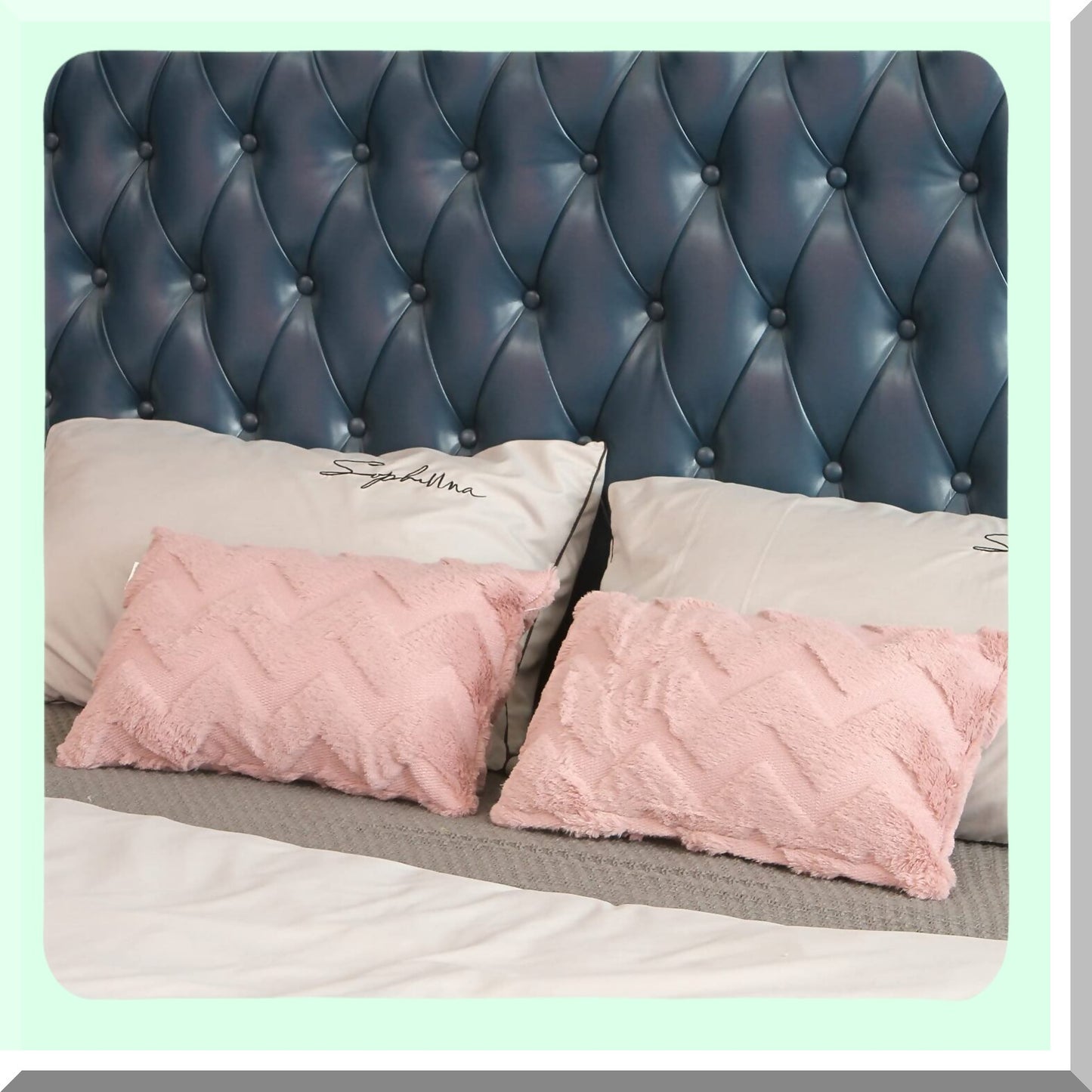 Winter Pink Boho Pillow Covers - Set of 2 Decorative Farmhouse Cushion Cover for Couch, Car, Sofa, Bedroom Home Decor - Cream Pillowcases - 12x20 Inch