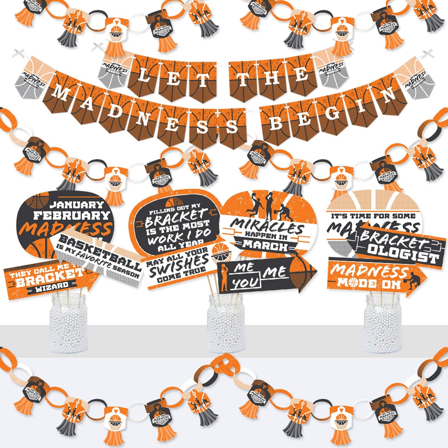 Basketball Let the Madness Begin Party Supplies Kit