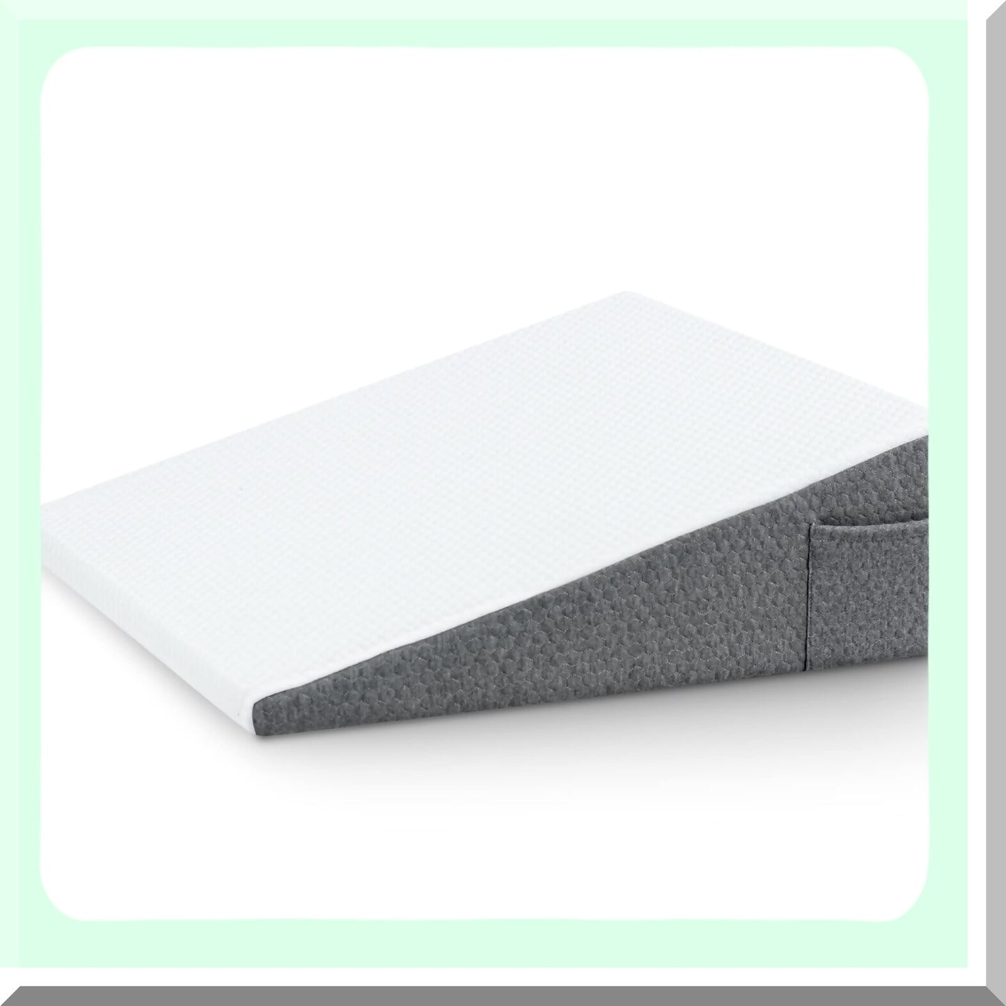 MemoryFoam Wedge Pillow - 8 Inch Elevated Support Triangle Bed Pillow for Sleeping, Reading, Rest, Legs, Back Support - Washable Cover - Top Quality