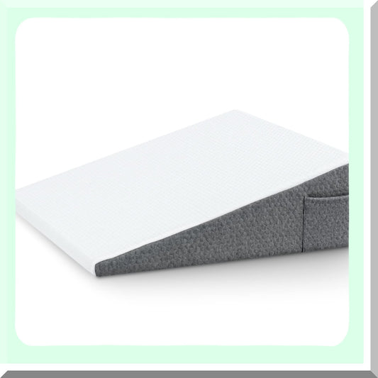 MemoryFoam Wedge Pillow - 8 Inch Elevated Support Triangle Bed Pillow for Sleeping, Reading, Rest, Legs, Back Support - Washable Cover - Top Quality