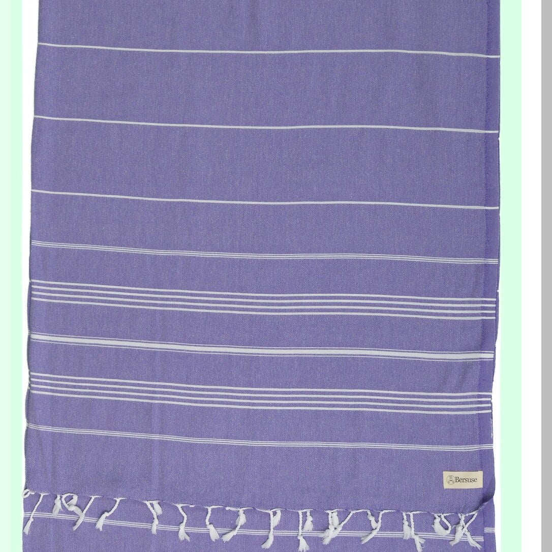 PureCotton Anatolia XL Throw Blanket Towel - Dark Purple, 61x82 Inches