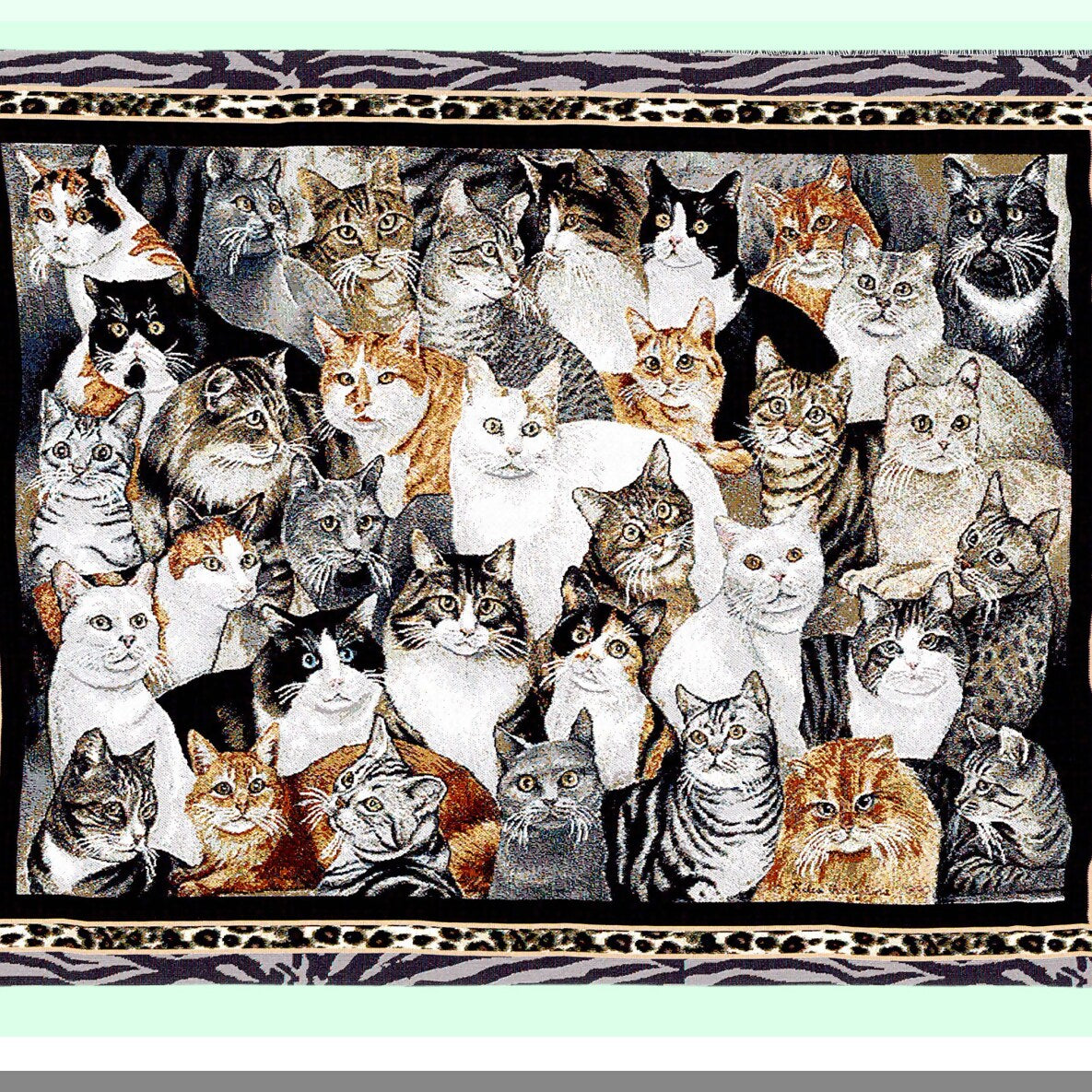 CozyCat Cotton Tapestry Throw - Perfect Gift for Cat Lovers, Made in USA, 72x54