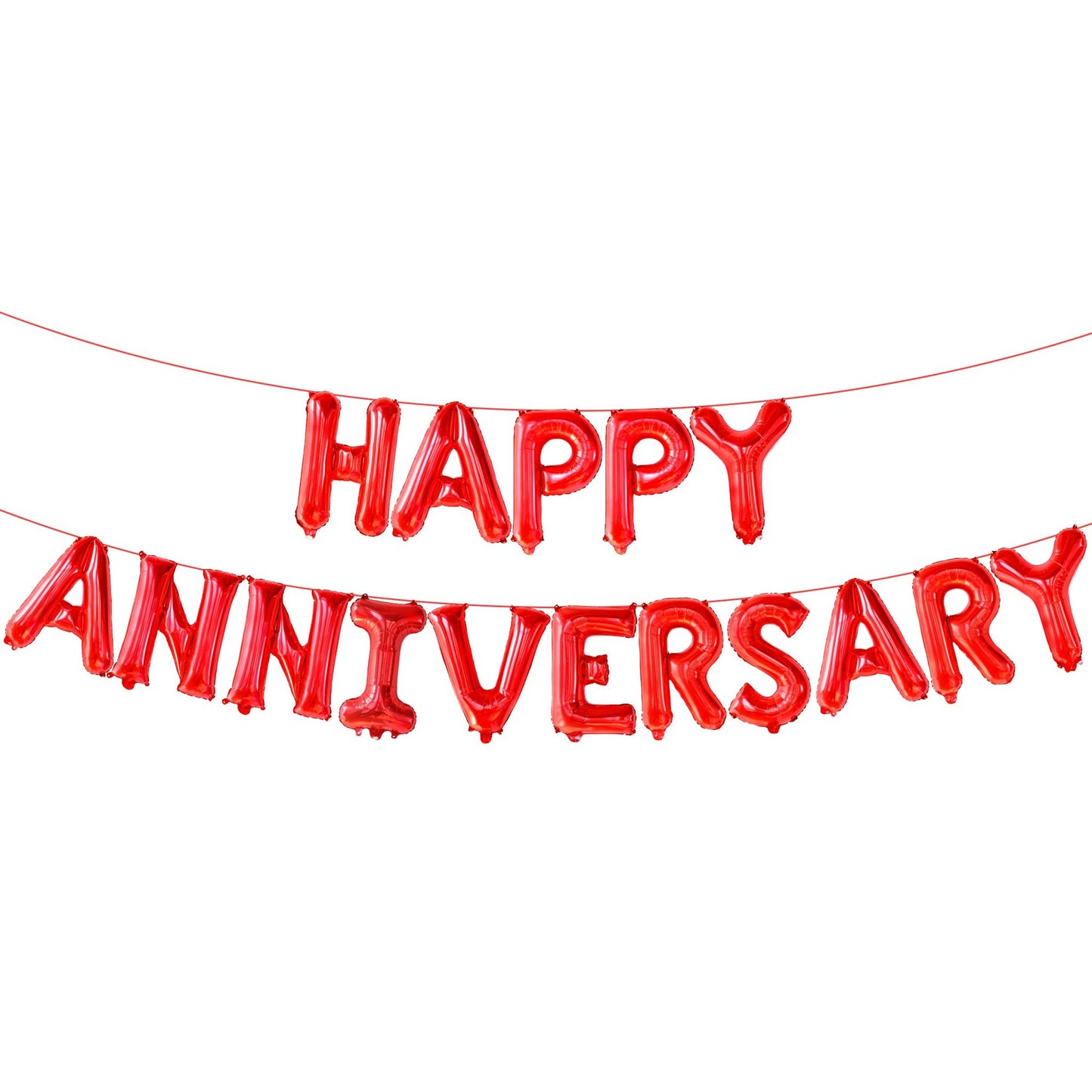 Anniversary Bliss Balloon Banner Set - 16 Inch Letters & Backdrop for Party Decorations - Red Anniversary Balloons & Banner for Celebrations