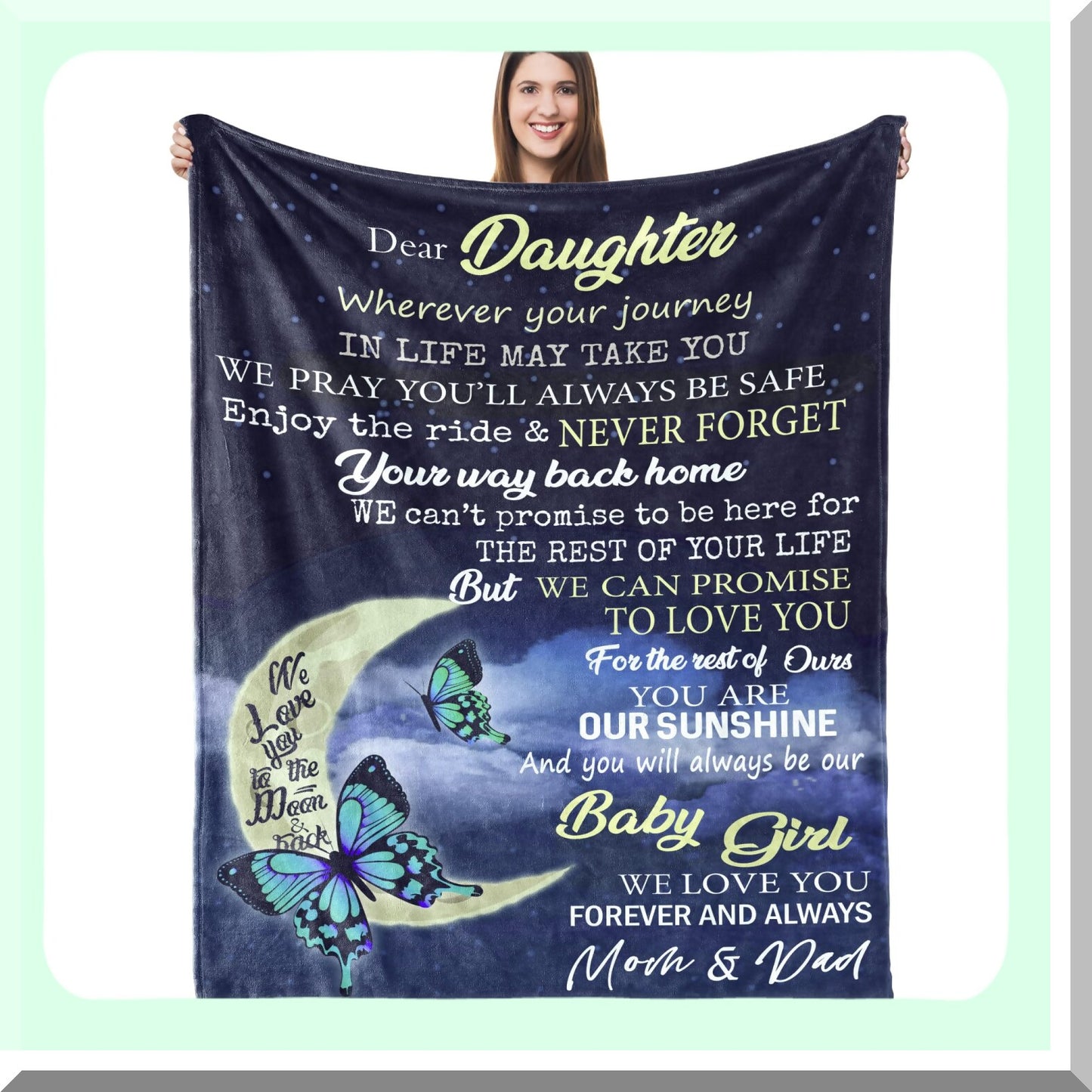 Heartfelt Hugs: Cozy Throw Blanket for Daughters - Perfect Mother's Day, Birthday, or Anytime Gift from Parents