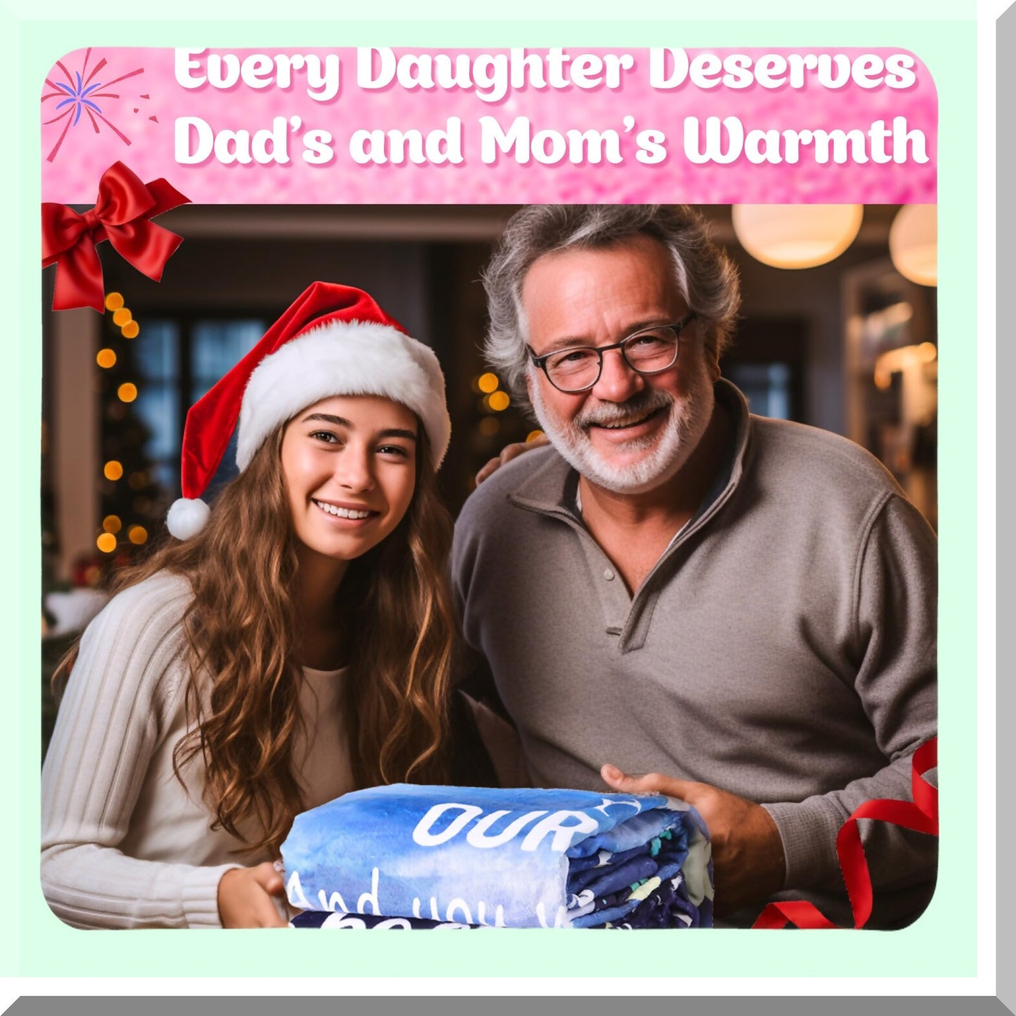 Heartfelt Hugs: Cozy Throw Blanket for Daughters - Perfect Mother's Day, Birthday, or Anytime Gift from Parents