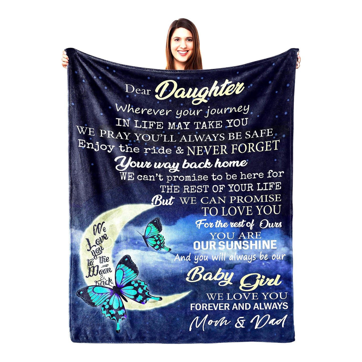 Heartfelt Hugs: Cozy Throw Blanket for Daughters - Perfect Mother's Day, Birthday, or Anytime Gift from Parents