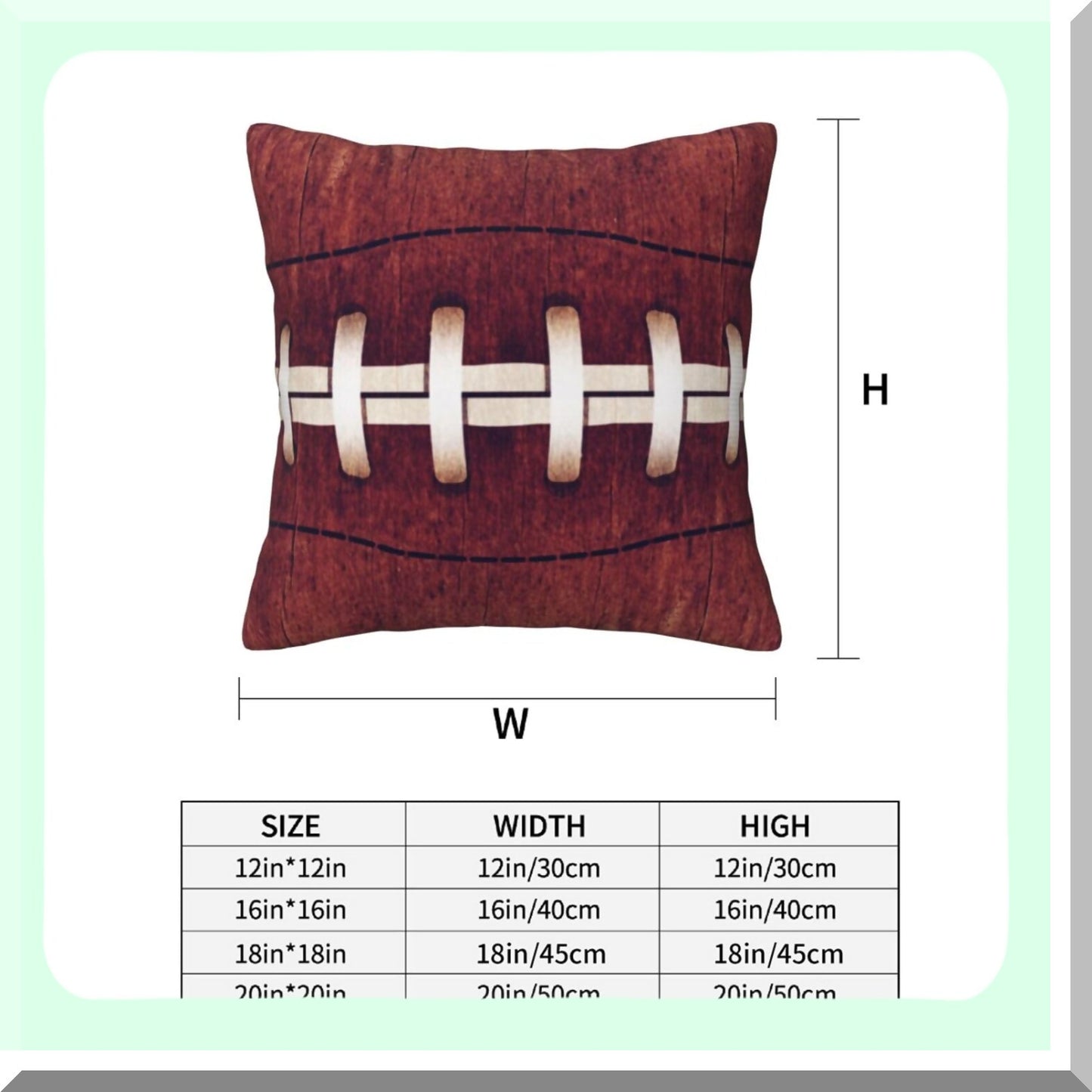 Vintage Gridiron Decorative Pillowcase Set - Retro Football Print Cushion Covers for Sofa, Couch - Soft Square Throw Pillows - 18 X 18 in - Pack of 2
