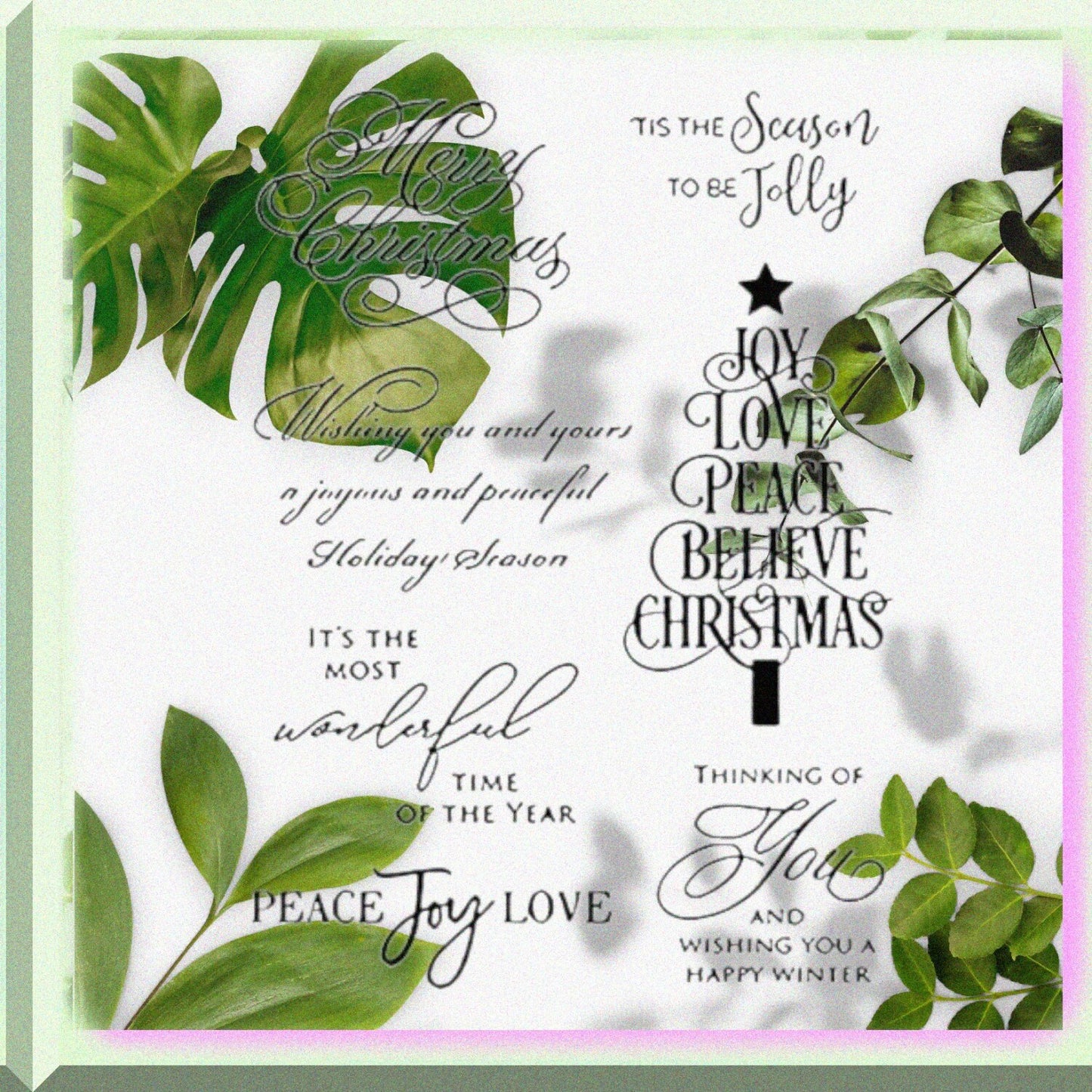 Merry Blessing Words Clear Silicone Stamps 11x16cm