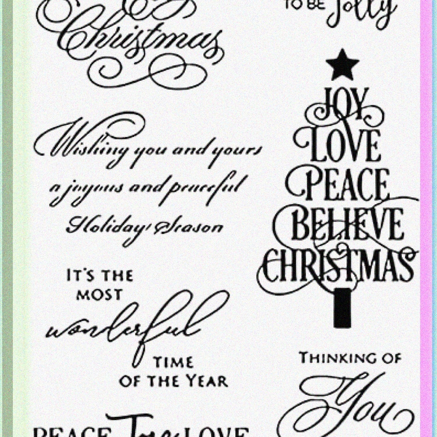 Merry Blessing Words Clear Silicone Stamps 11x16cm