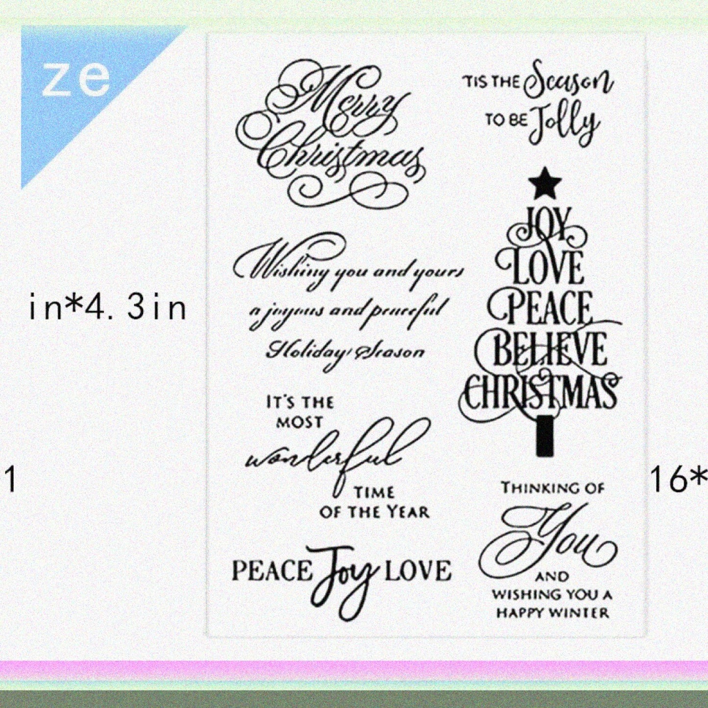Merry Blessing Words Clear Silicone Stamps 11x16cm