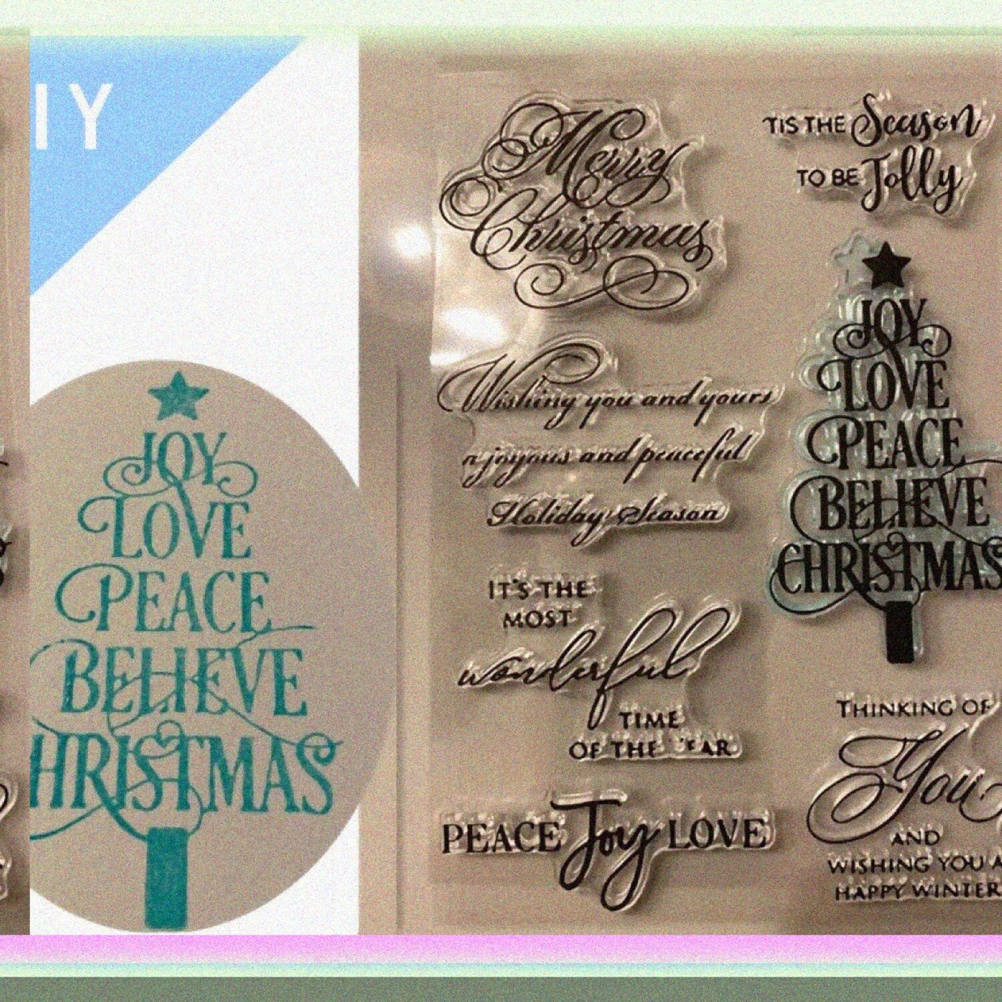 Merry Blessing Words Clear Silicone Stamps 11x16cm