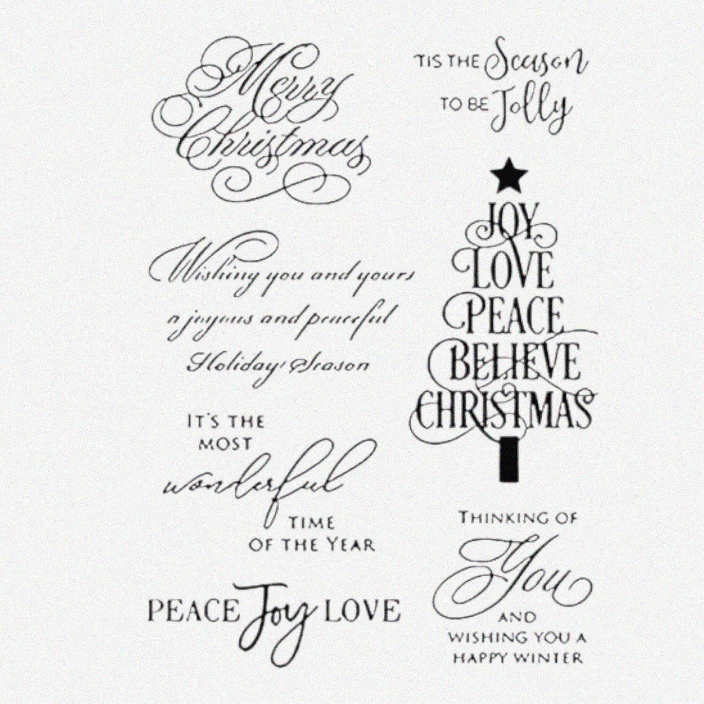Merry Blessing Words Clear Silicone Stamps 11x16cm