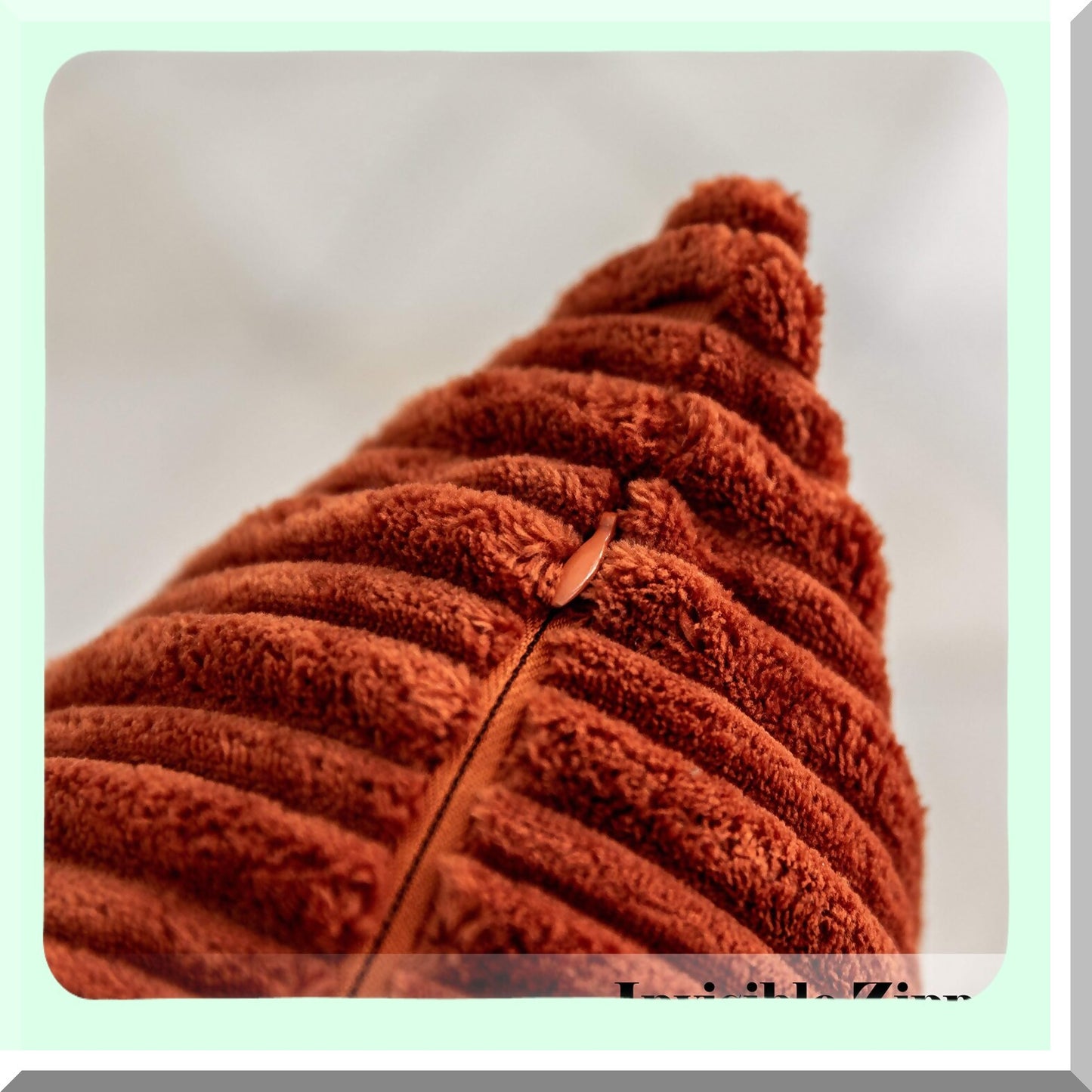 Autumn Bliss Corduroy Pillow Covers - Set of 2 Velvet Throw Cushion Cover for Fall Decor, Burnt Brick Color, 18x18 Inch Size - Seasonal Home Accent