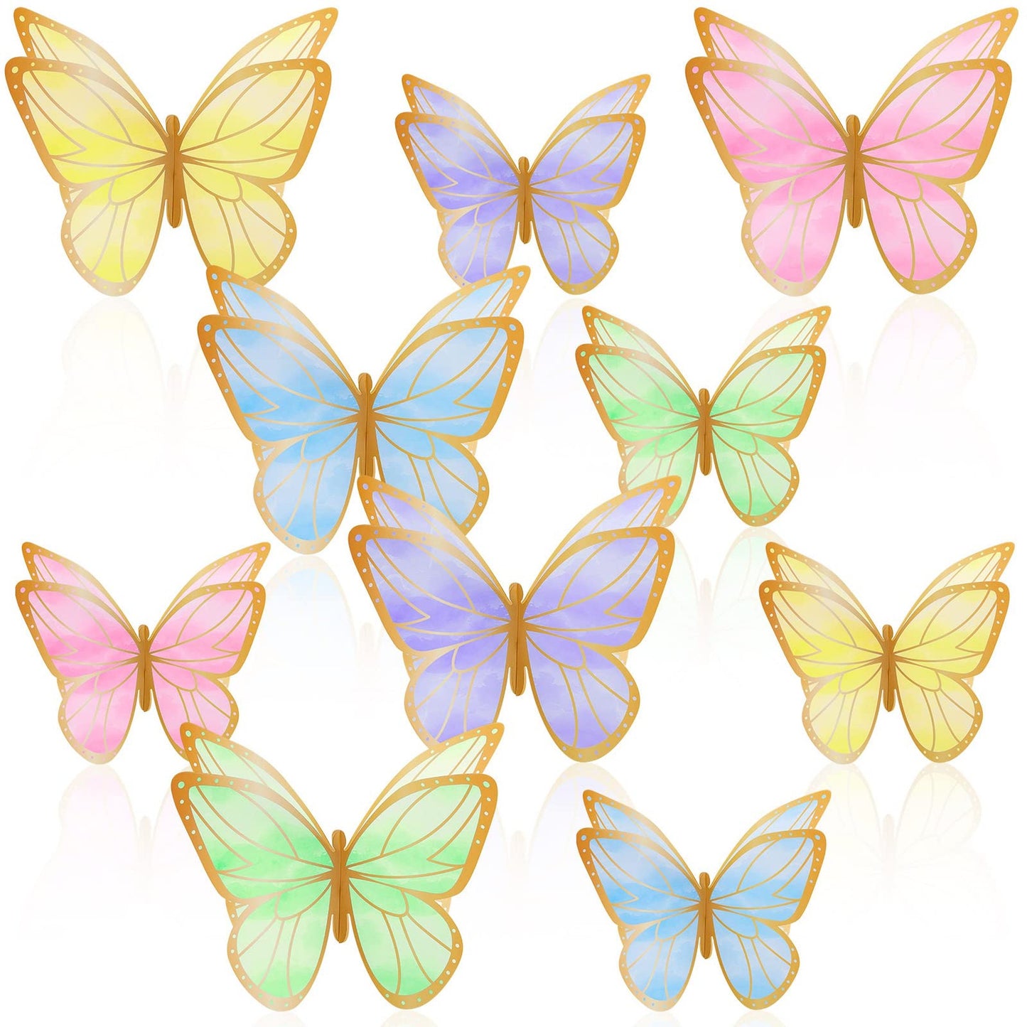 Golden Butterfly Party Centerpieces - Set of 15 Butterfly Table Toppers for Birthday and Baby Shower Decorations. Add a touch of elegance to your butterfly theme party!