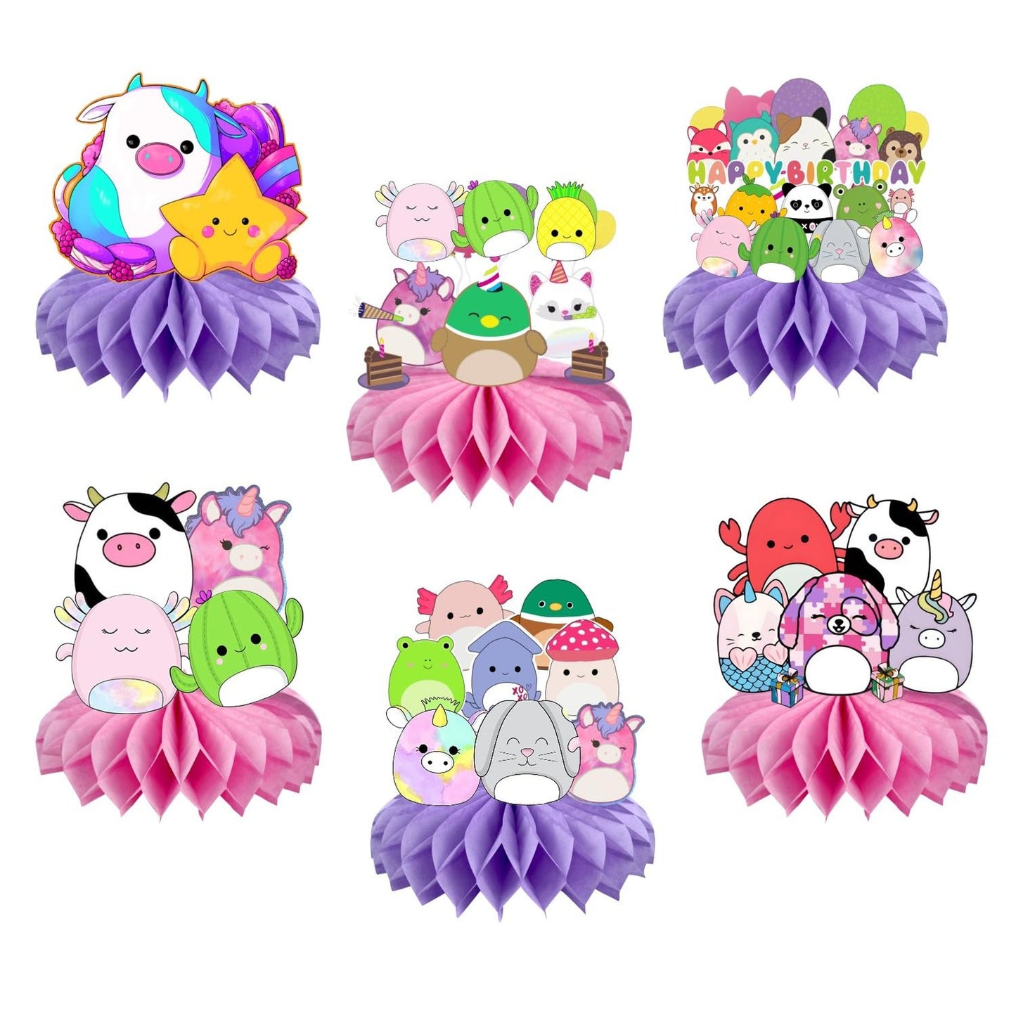 Squishmallow Honeycomb Table Centerpieces for Kids