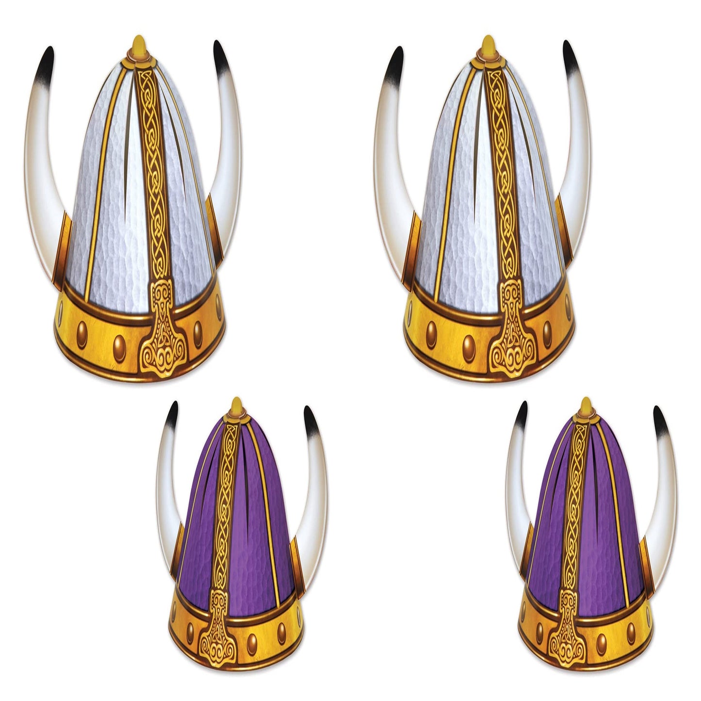 Set of 4 Viking Helmets for Medieval Parties