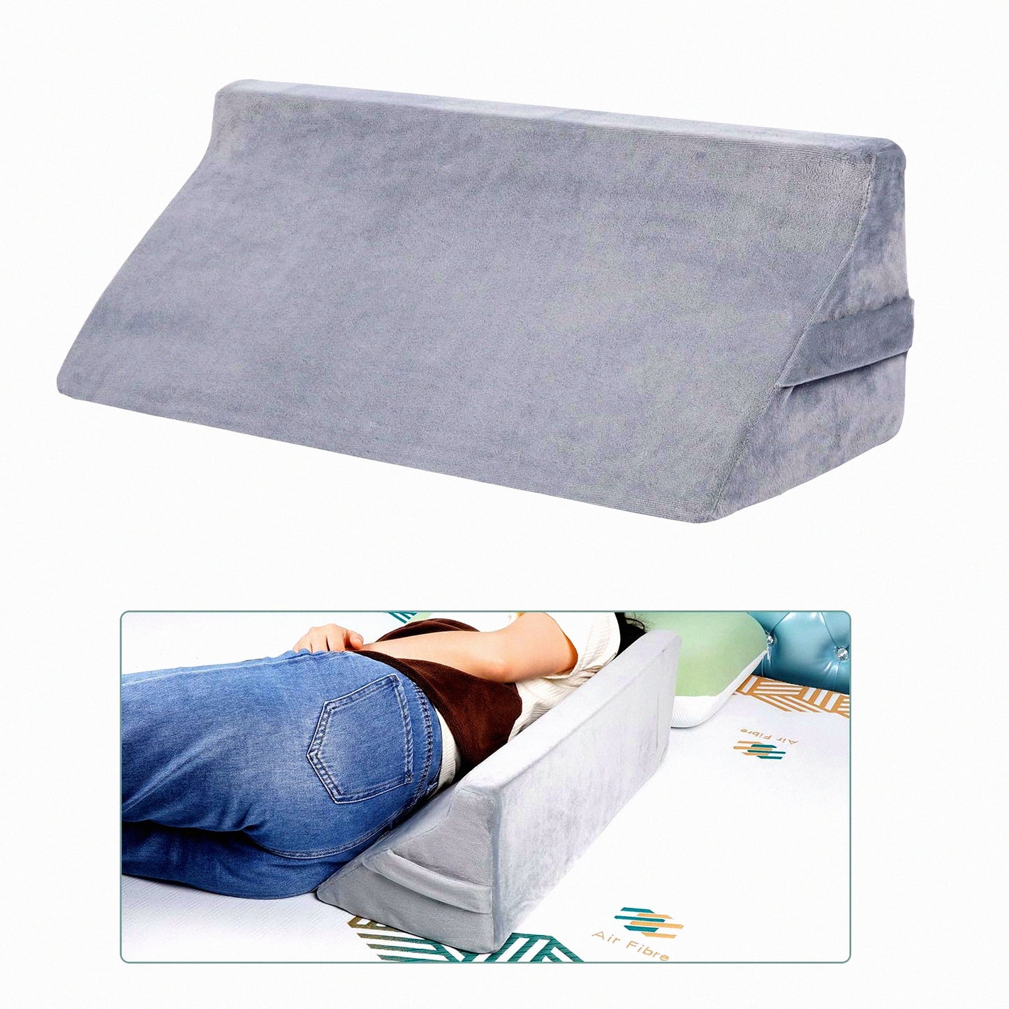 ComfortMax Body Support Wedge Pillow - Waterproof Covers, Positioning Foam Wedge for Surgery Recovery, Back Pain Relief, Pressure Relief, Great Sleep