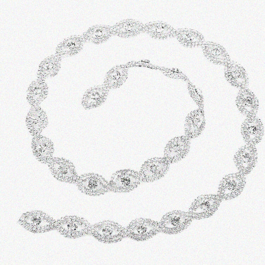 1 Yard Rhinestone Chain Silver White 1.5cm Wide