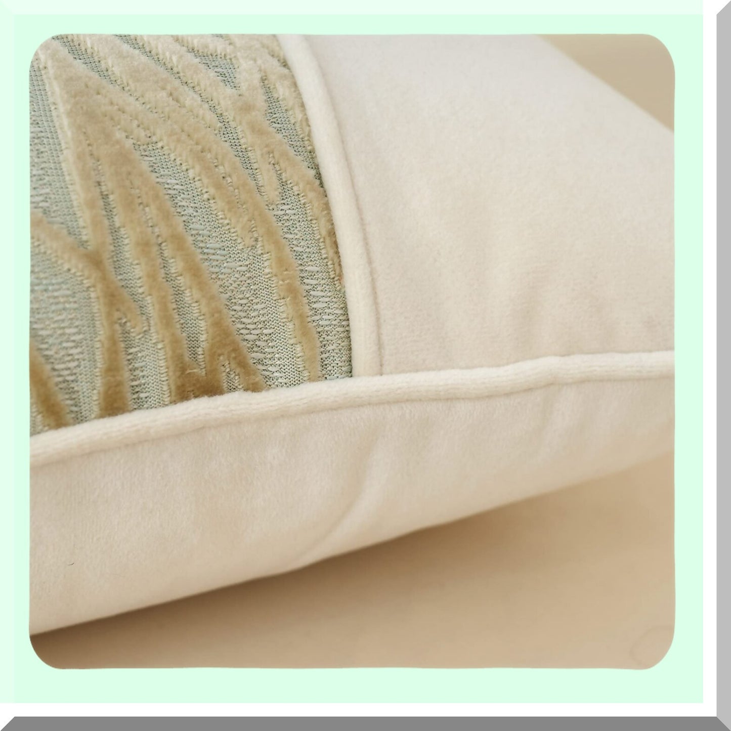 Velvet Branches Beige Throw Pillow - Neutral Cushion Cover for Sofa, Couch, Bedroom - Living Room Home Decor - 20x20 Inch