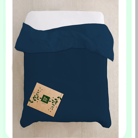 Galaxy Blue Cotton Sateen Duvet Cover - California Size 400 Thread Count Soft Weave - for Duvet Insert, Comforter, Weighted Blanket
