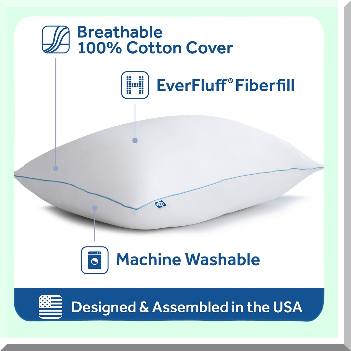 EcoComfort Hypoallergenic Slumber Pillow Set - Recycled Fill Standard/Queen Pillows (Set of 2) - Sleep Better with Eco-Friendly Comfort