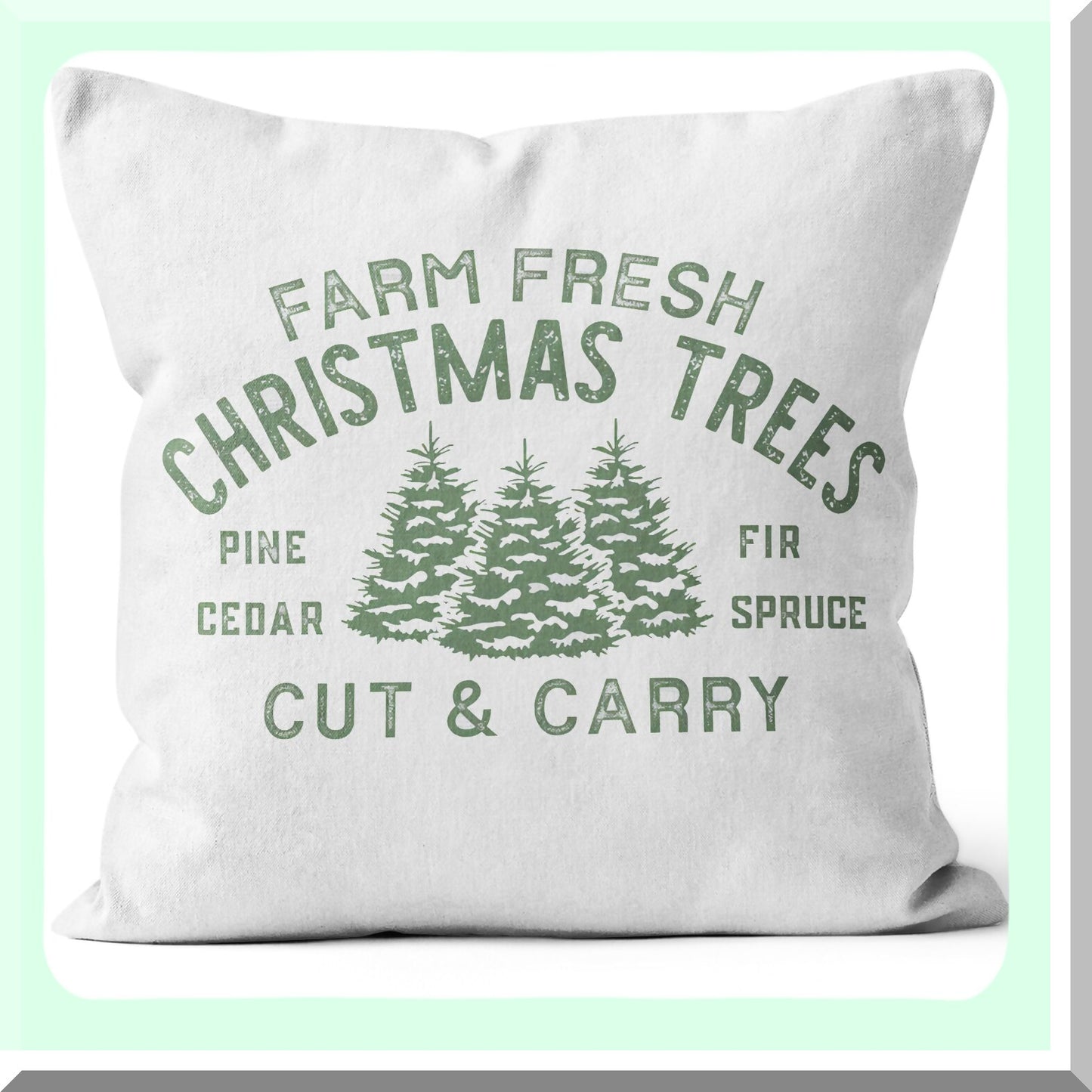 Fresh Green Tree Decor Pillow Covers - Set of 2 - 18x18 Sofa Couch Room Accent - Farmhouse Style Home Decor - Nature Inspired Cushion Cases