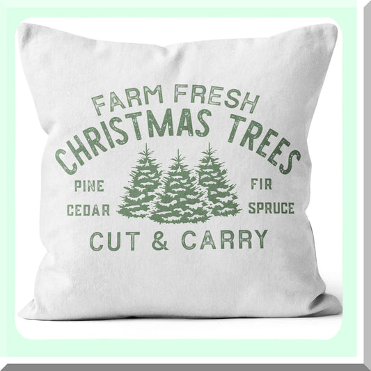 Fresh Green Tree Decor Pillow Covers - Set of 2 - 18x18 Sofa Couch Room Accent - Farmhouse Style Home Decor - Nature Inspired Cushion Cases