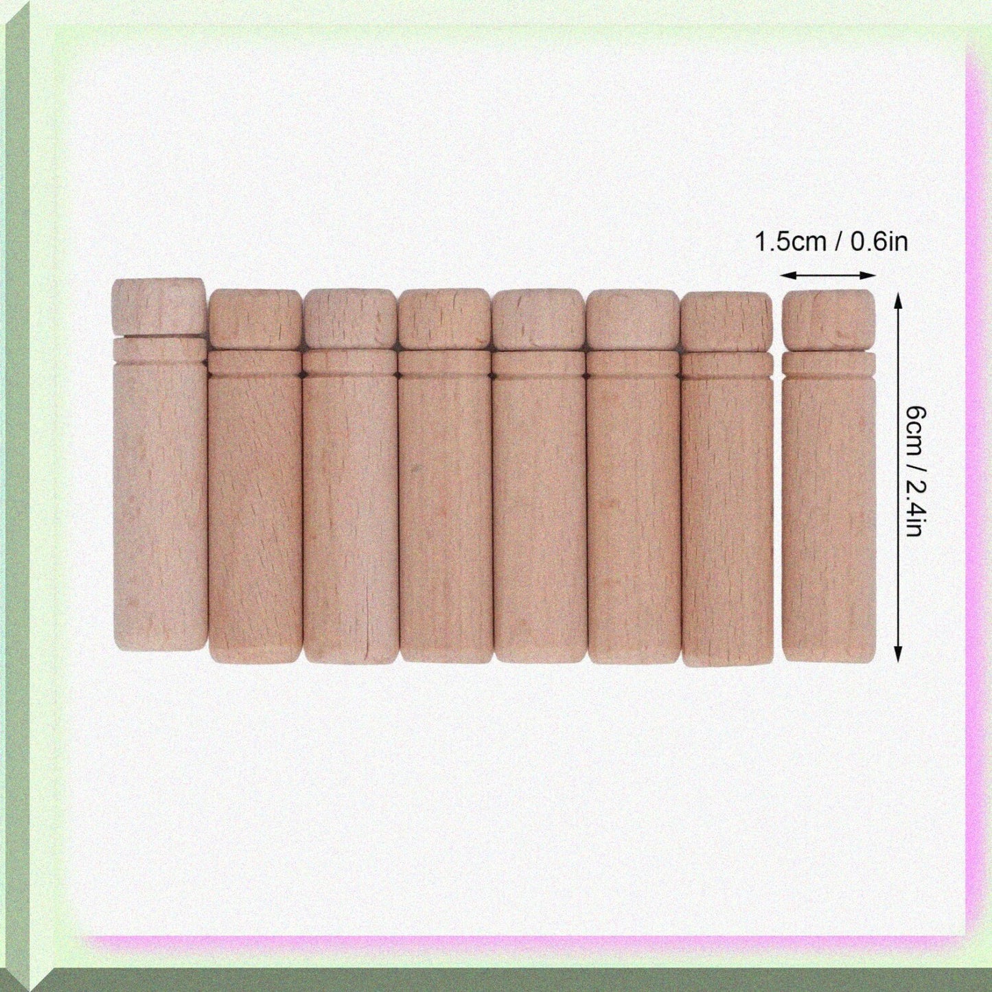 8Pcs Wooden Needle Cases with Stickers