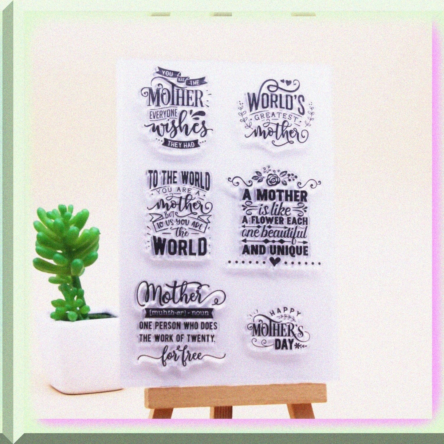 Mother's Day World Greatest Mother Clear Stamp 11x16cm