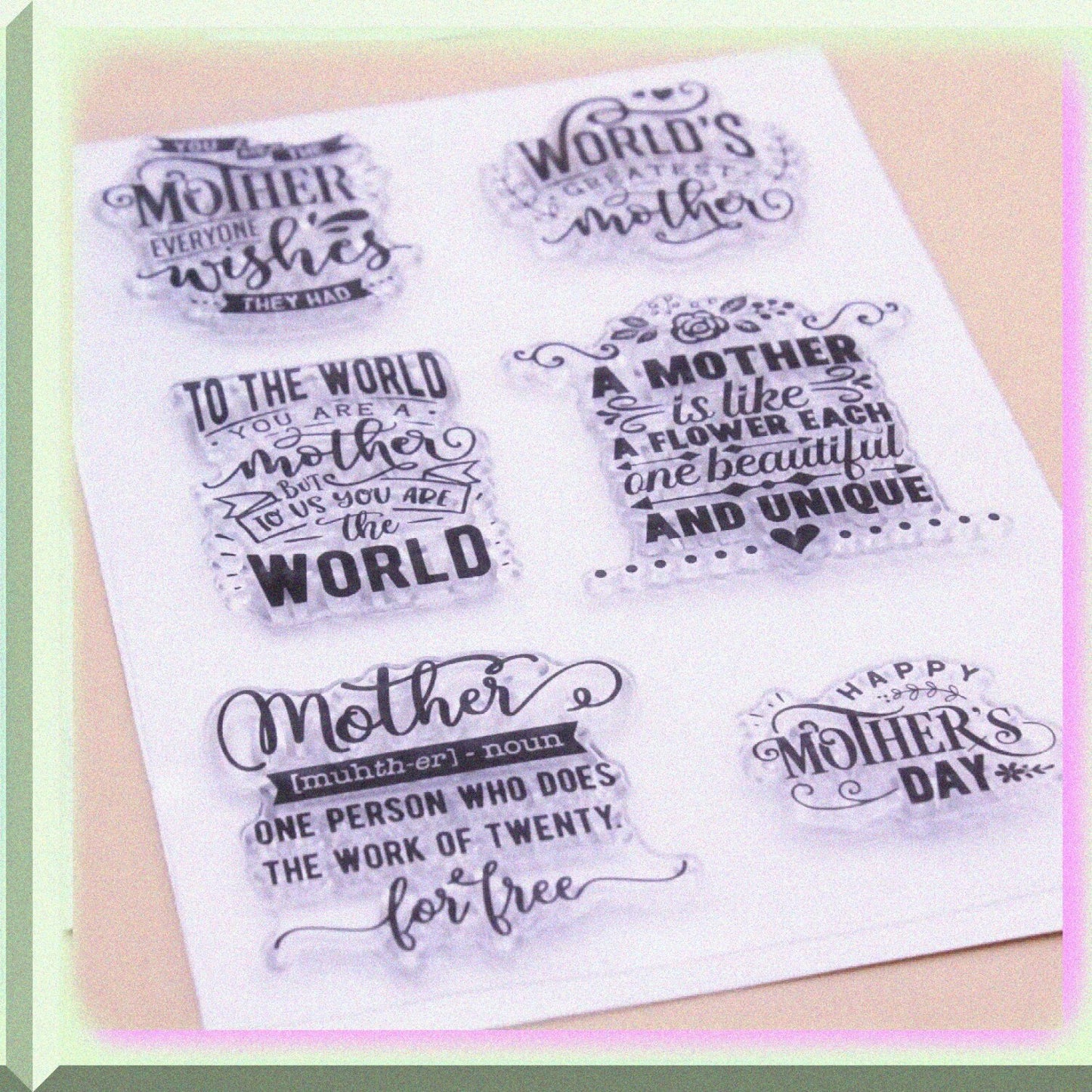 Mother's Day World Greatest Mother Clear Stamp 11x16cm