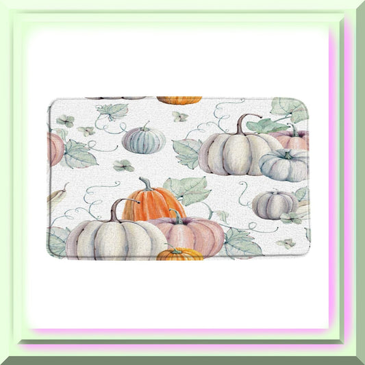 Pumpkin Bath Mat 18x30 Inch Watercolor Pumpkin