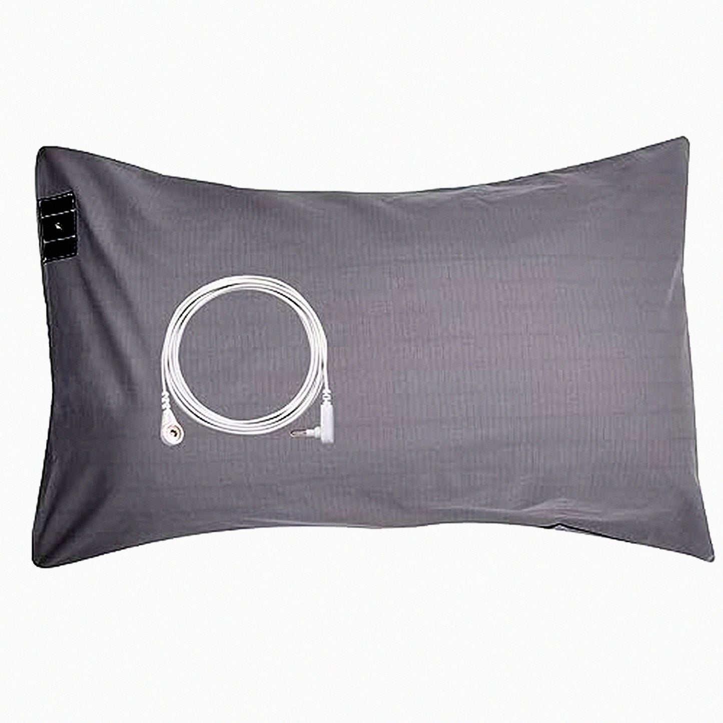 Silver Cotton Grounding Pillowcase - Natural Wellness Sleep Aid with Grounding Cord for EMF Protection and Stress Relief