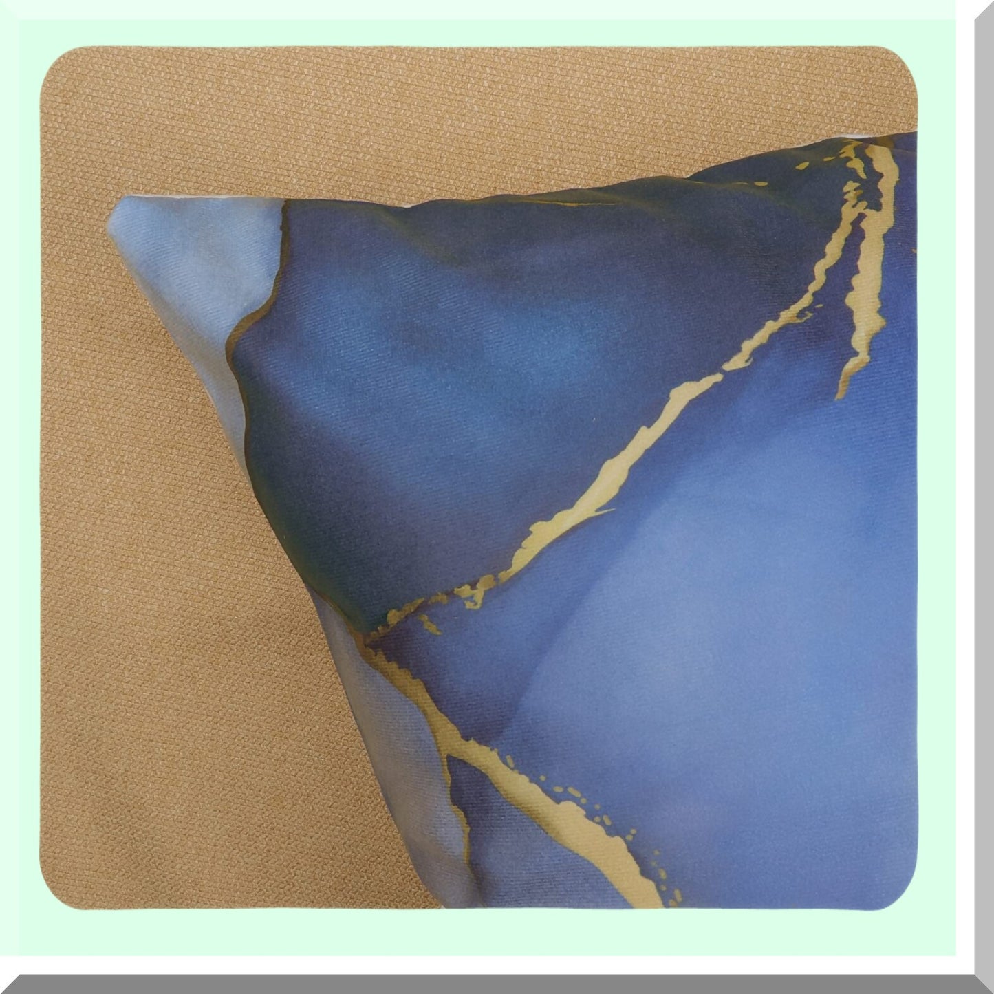 Abstract Blue Gold Velvet Pillow Covers - Set of 4 - Modern Decorative Cushion Cases for Couch Sofa Bed - 18x18 Inch Soft Marble Home Decor