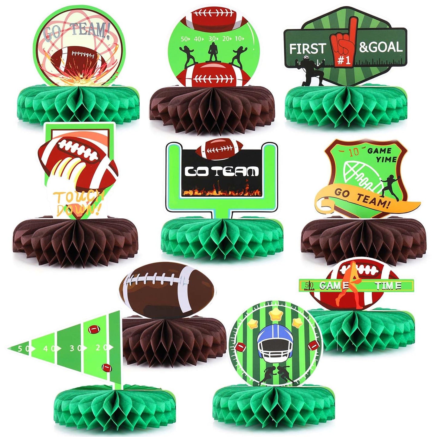 Soccer Party Decorations, 10 Honeycomb Centerpieces